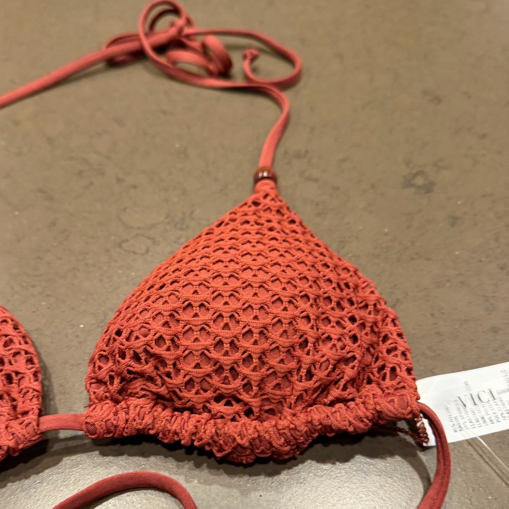 NEW Coastal Seashell Crochet Bikini Top XS & High Rise Crochet Bikini Bottom XS - Picture 10 of 15